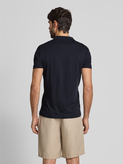 Strellson Poloshirt met ribboorden, model 'Clark' Donkerblauw - 5