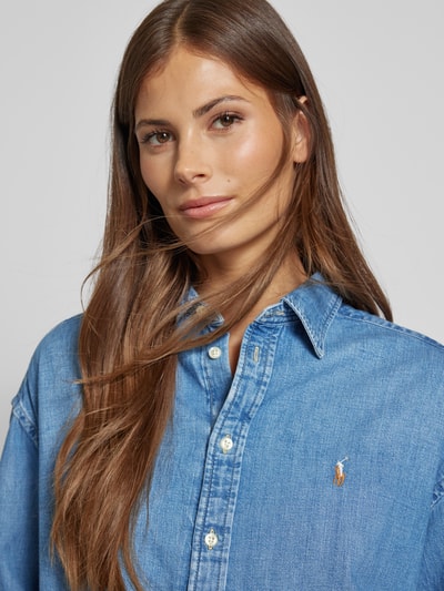 Polo Ralph Lauren Jeansbluse mit Label-Stitching Jeansblau 3