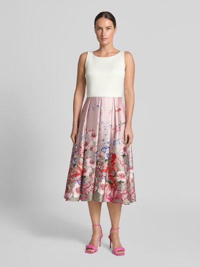 SWING Knielanges Cocktailkleid im Allover-Look Hellrosa 4