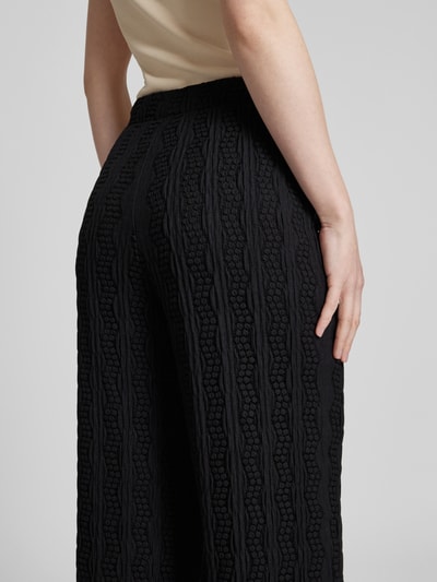 Vila Wide leg stoffen broek met structuurmotief, model 'LUMENA' Zwart - 3