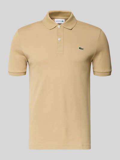 Produktfoto, Slim Fit Poloshirt aus reiner Baumwolle von Lacoste, Optik: Unifarben, Logo-Stitching, Polokragen, Kurzarm, Materialverarbeitung: Piqué