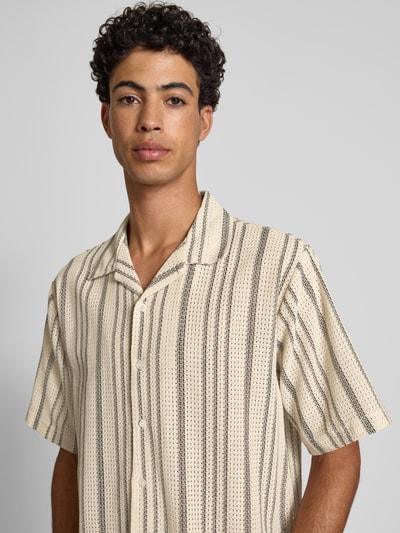 Redefined Rebel Boxy fit vrijetijdsoverhemd met ajourpatroon, model 'ZANDER' Offwhite - 3