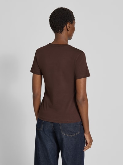 JOOP! T-shirt met strass-steentjes en ronde hals Donkerbruin - 5