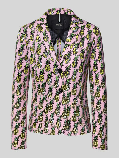 Marc Cain Regular fit blazer met knoopsluiting Felroze - 2