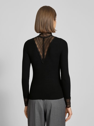 Only Bluzka z długim rękawem o kroju slim fit z mieszanki wiskozy model ‘TILDE’ Czarny 5