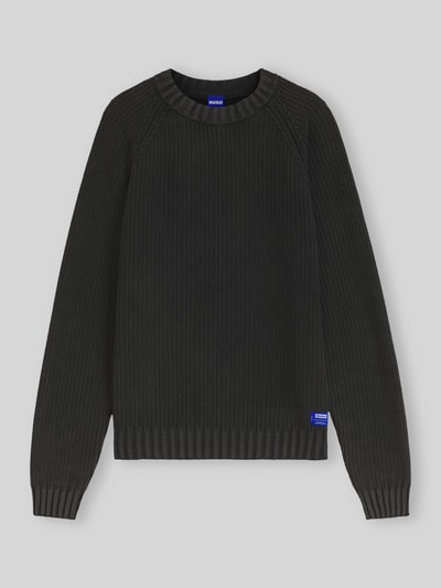 HUGO Blue Regular Fit Pullover mit Label-Patch BLACK 2