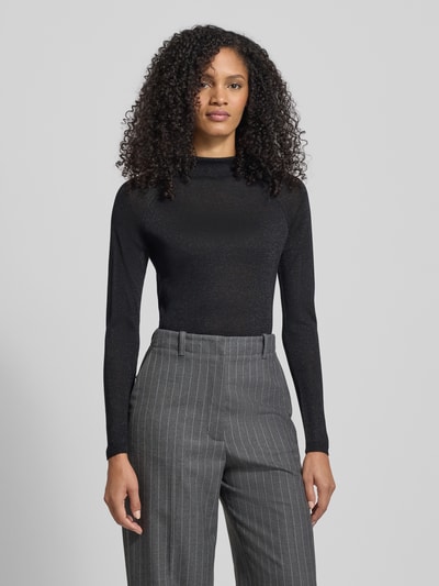 Christian Berg Woman Selection Strickpullover aus Viskose-Mix mit Stehkragen Black 4