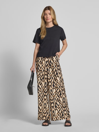 COMMA Relaxed Fit Marlenehose aus Viskose-Mix mit elastischem Bund Black 1
