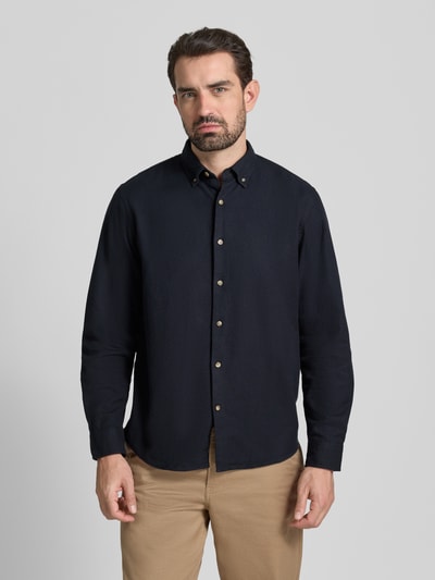 SELECTED HOMME Regular fit vrijetijdsoverhemd van puur biologisch katoen, model 'REGNOAH' Marineblauw - 4