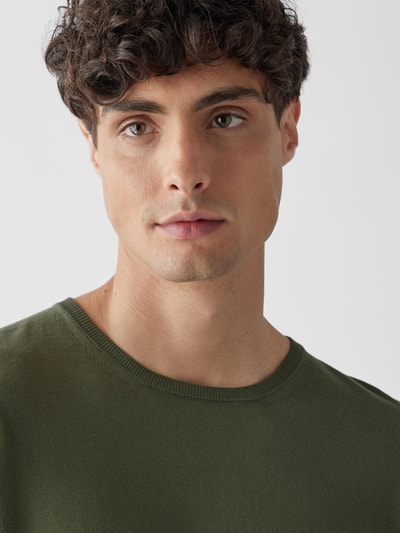 Roberto Collina Pullover mit Rundhalsausschnitt Dunkelgrün 3