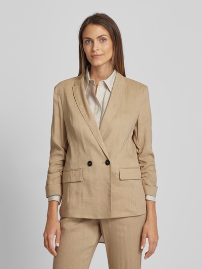 Marc Cain Leinenblazer mit Pattentaschen Sand 4