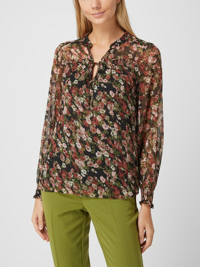 Mango Bluse mit floralem Muster Modell 'ROSES' Black 4