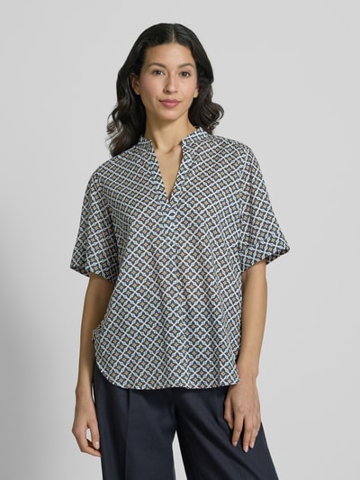 Marc O'Polo Regular Fit Kurzarmbluse mit Allover-Muster Mint 4