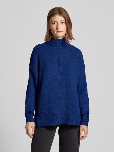 Pieces Rollkragenpullover mit erhabener Naht Modell 'MALOU' Dunkelblau 4