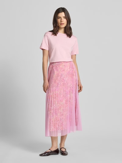 Rich & Royal Regular Fit Midirock in Plissee-Optik Rosa 1