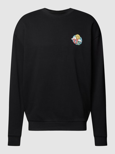 URBAN CLASSICS Sweatshirt mit Logo-Motiv-Print Modell 'Cloudy Crew' Black 2