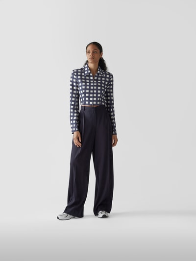 Jacquemus Cropped Jacke mit Karomuster Blau 1