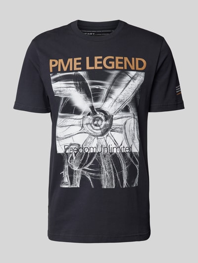 PME Legend T-Shirt mit Label-Print Marine 2