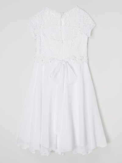 Monny Kleid mit floraler Spitze Weiß 3