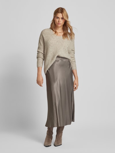 MOS MOSH Gebreide pullover met V-hals, model 'THORA' Beige - 1