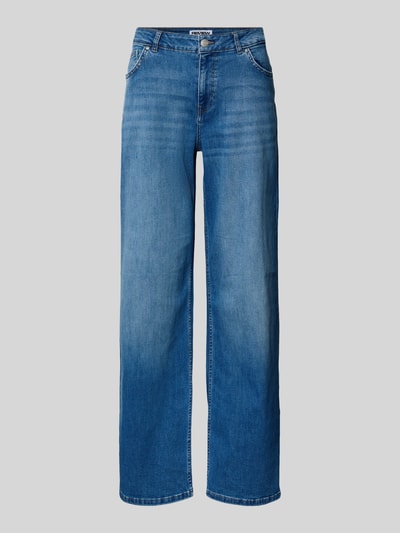 Produktfoto, Wide Fit Jeans im 5-Pocket-Design von Review, niebieski dżins, elastyczna mieszanka bawełny, szerokość w rozmiarze 28: 41 cm, długość nogawki wewnętrznej 81 cm