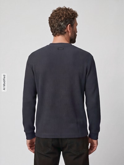 Tom Tailor Denim Bluzka z długim rękawem z okrągłym dekoltem Grafitowy 5