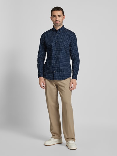 OLYMP Level Five Slim Fit Freizeithemd mit Button-Down-Kragen Marine 1