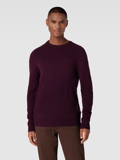 MCNEAL Strickpullover aus Lammwolle Aubergine Melange 4