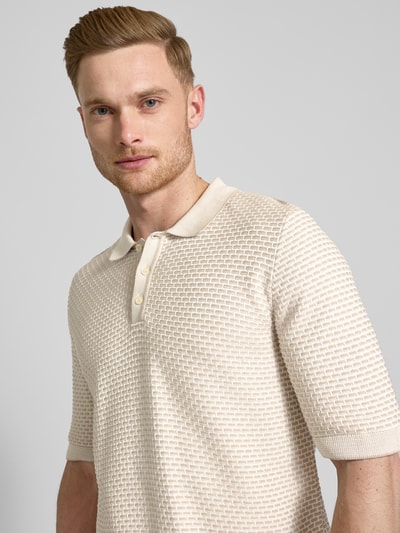 Cinque Regular Fit Poloshirt mit kurzer Knopfleiste Modell 'Flavius' Sand 3