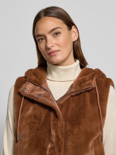 monari Weste aus Kunstfell Cognac 3