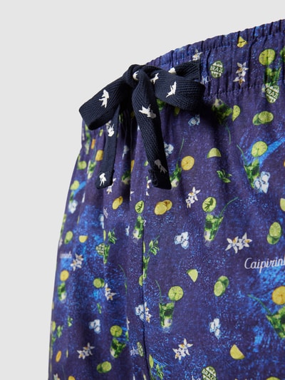 A Fish Named Fred Pyjama-Shorts mit Allover-Muster Dunkelblau 2