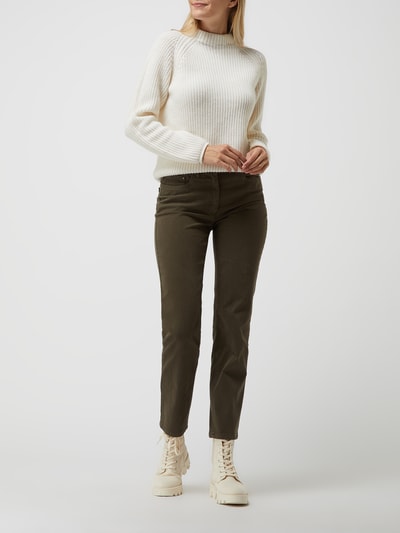 Zerres Straight fit jeans met stretch, model 'Greta'  Olijfgroen - 1