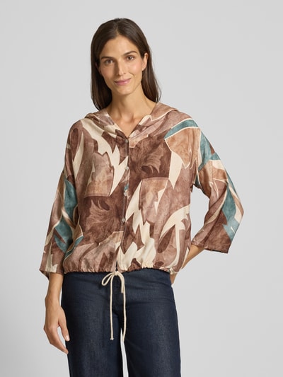 ZABAIONE Relaxed fit blouse met capuchon, model 'Da44nielaa' Middenbruin - 4