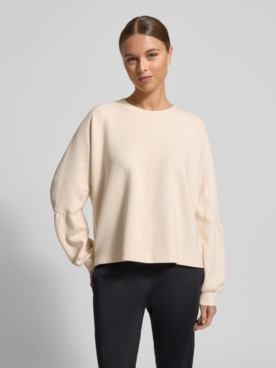 Marc Cain Oversized sweatshirt met ribboorden Zand - 4