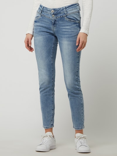 Blue Monkey Cropped Skinny Fit mit Stretch-Anteil Jeans Modell 'Sandy' Hellblau 4