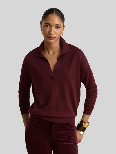 Lauren Ralph Lauren Loose fit pullover van mix van katoen en modal Bordeaux - 4
