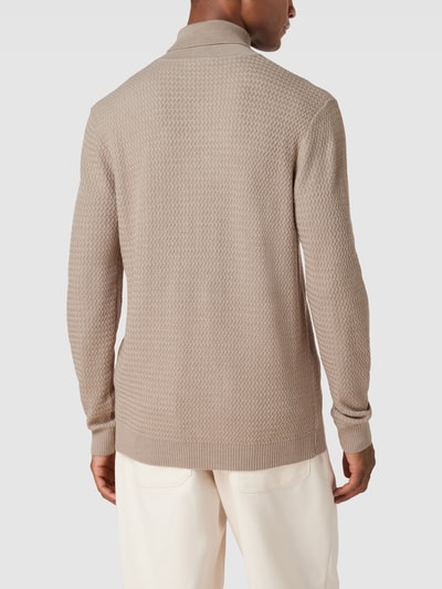 CG - Club of Gents Rollkragenpullover mit Strukturmuster Beige 5