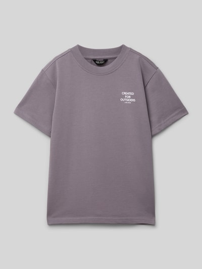 CARS JEANS T-Shirt mit Statement-Prints Modell 'GAZJAN' Mittelgrau 1