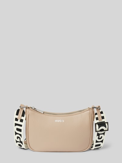 HUGO Handtasche mit Label-Print Modell 'Bel' Sand 2