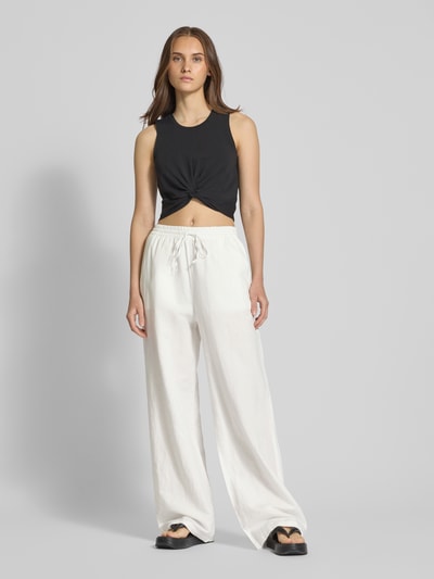 Marc O'Polo Denim Wide leg linnen broek met elastische band Wit - 1