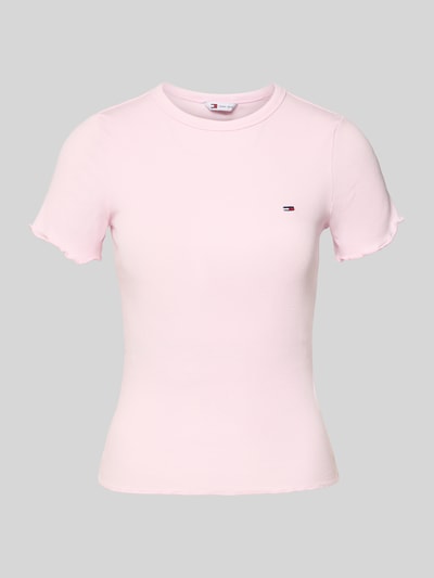 Tommy Jeans Slim Fit T-Shirt aus Baumwoll-Mix Rosa 2