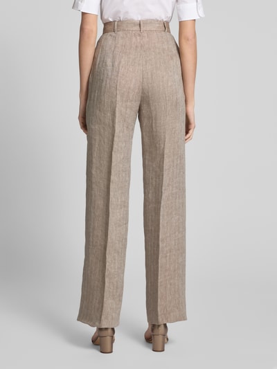 Max Mara Studio Straight Leg Leinenhose mit Bügelfalten Modell 'SATIRA' Mud 5