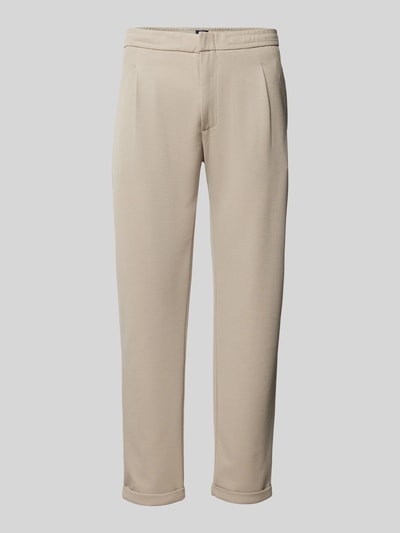 MCNEAL Tapered Fit Bundfaltenhose mit Strukturmuster Ecru 2