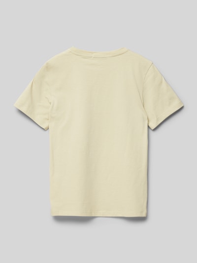 Calvin Klein Jeans T-shirt met labelprint Beige - 3