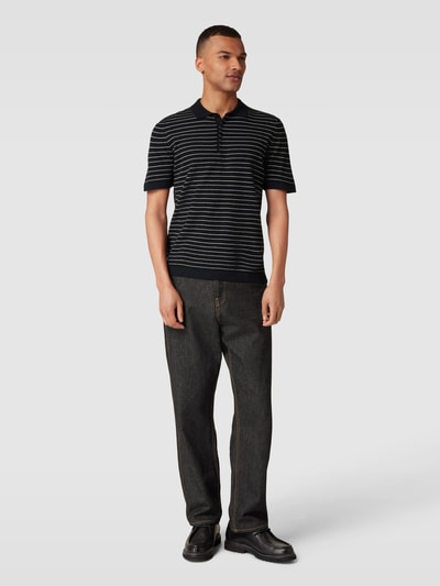 CINQUE Poloshirt mit Streifenmuster Modell 'Per' Marine 1
