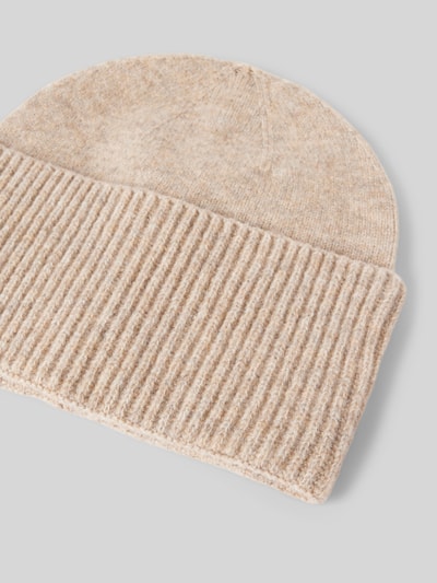 s.Oliver RED LABEL Beanie met wol en brede ribgebreide omslag Beige - 2