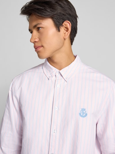 REVIEW Regular fit vrijetijdsoverhemd met logostitching Lichtroze - 3