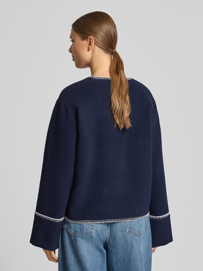 YAS Kurtka o kroju relaxed fit z dodatkiem wełny model ‘VICCO’ Granatowy 5