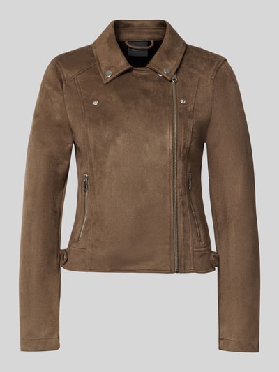 Produktfoto, brązowa kurtka z imitacji skóry Regular Fit Kunstlederjacke mit Riegeln am Rumpf model 'JOSE' od VERO MODA, matowa faktura, damska kurtka skórzana