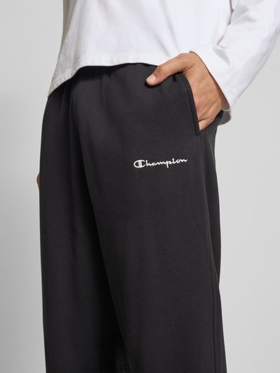 CHAMPION Regular Fit Sweatpants mit Label-Stitching Black 3